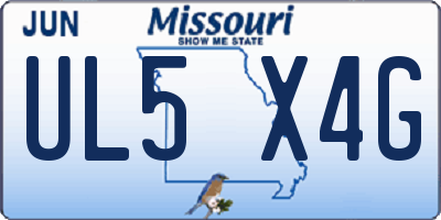 MO license plate UL5X4G