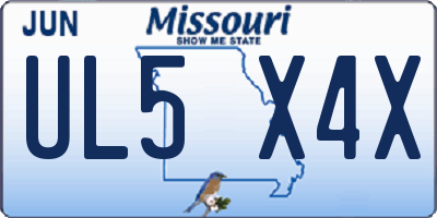 MO license plate UL5X4X