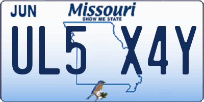 MO license plate UL5X4Y
