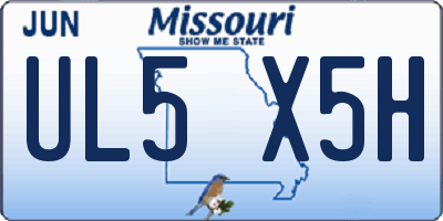MO license plate UL5X5H