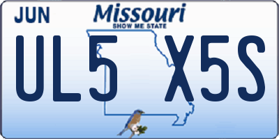 MO license plate UL5X5S