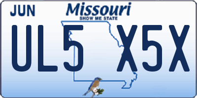 MO license plate UL5X5X