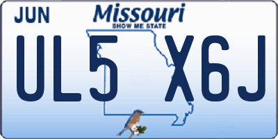 MO license plate UL5X6J