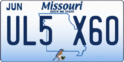 MO license plate UL5X6O