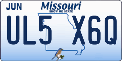 MO license plate UL5X6Q