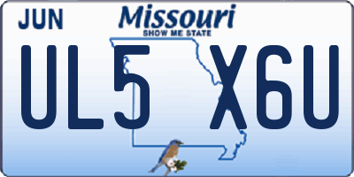 MO license plate UL5X6U