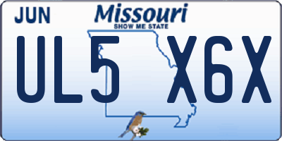 MO license plate UL5X6X