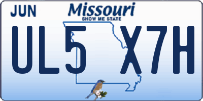MO license plate UL5X7H