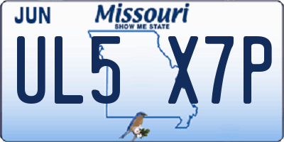 MO license plate UL5X7P