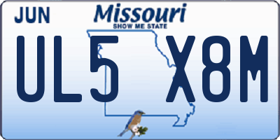 MO license plate UL5X8M