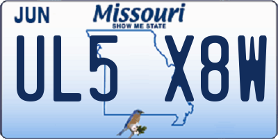MO license plate UL5X8W