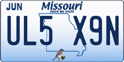 MO license plate UL5X9N