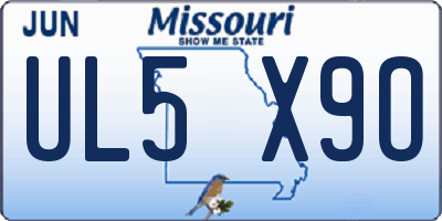 MO license plate UL5X9O