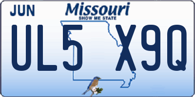 MO license plate UL5X9Q