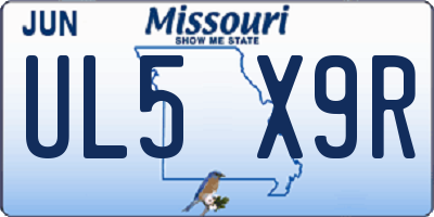 MO license plate UL5X9R