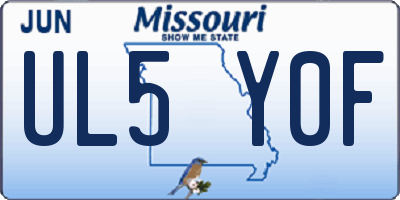 MO license plate UL5Y0F