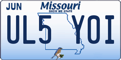 MO license plate UL5Y0I