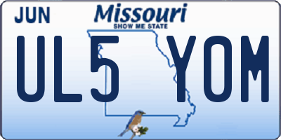 MO license plate UL5Y0M