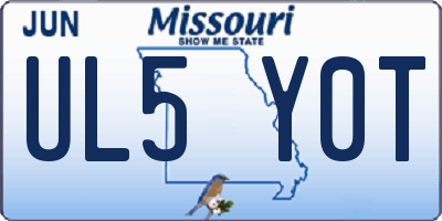 MO license plate UL5Y0T