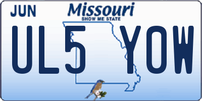 MO license plate UL5Y0W