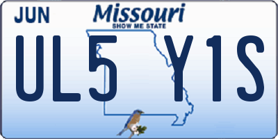 MO license plate UL5Y1S