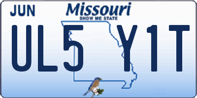 MO license plate UL5Y1T