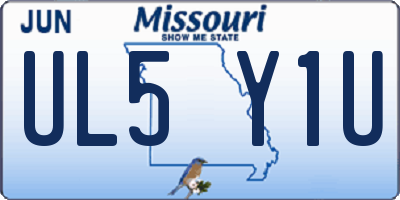 MO license plate UL5Y1U