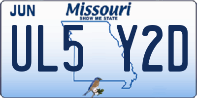 MO license plate UL5Y2D