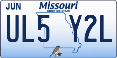 MO license plate UL5Y2L