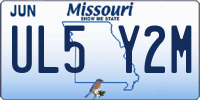 MO license plate UL5Y2M
