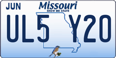 MO license plate UL5Y2O