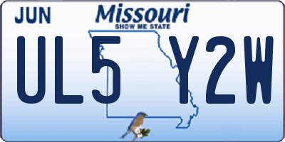 MO license plate UL5Y2W