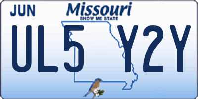 MO license plate UL5Y2Y