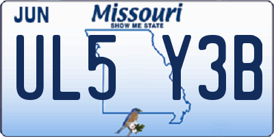 MO license plate UL5Y3B