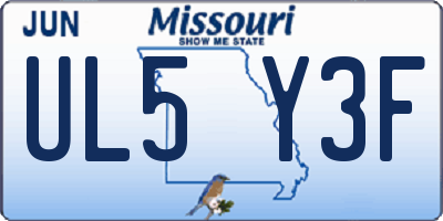 MO license plate UL5Y3F
