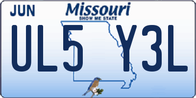 MO license plate UL5Y3L