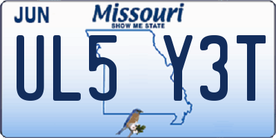 MO license plate UL5Y3T