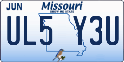 MO license plate UL5Y3U