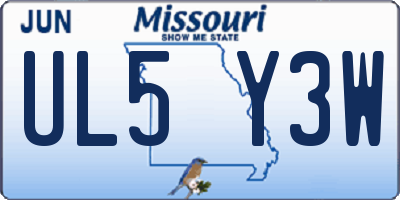 MO license plate UL5Y3W
