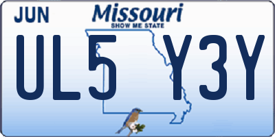 MO license plate UL5Y3Y