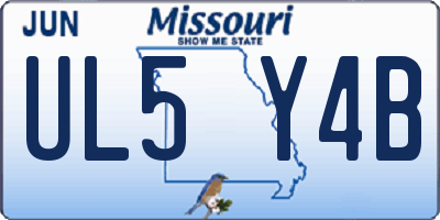 MO license plate UL5Y4B