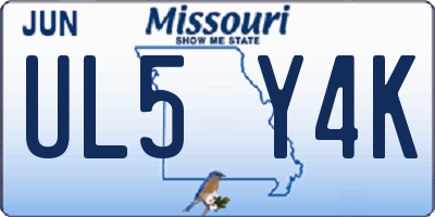 MO license plate UL5Y4K