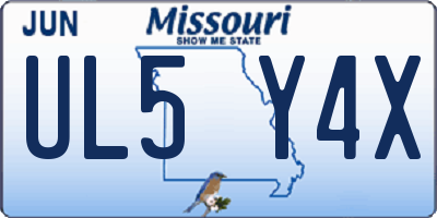 MO license plate UL5Y4X