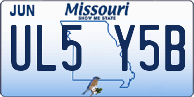 MO license plate UL5Y5B