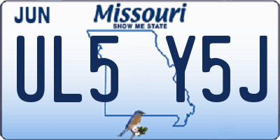 MO license plate UL5Y5J