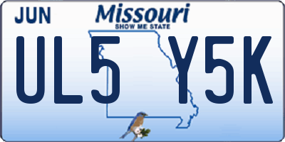 MO license plate UL5Y5K
