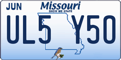 MO license plate UL5Y5O
