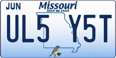 MO license plate UL5Y5T