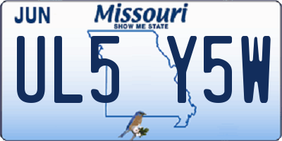 MO license plate UL5Y5W