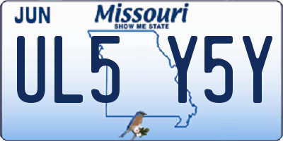 MO license plate UL5Y5Y